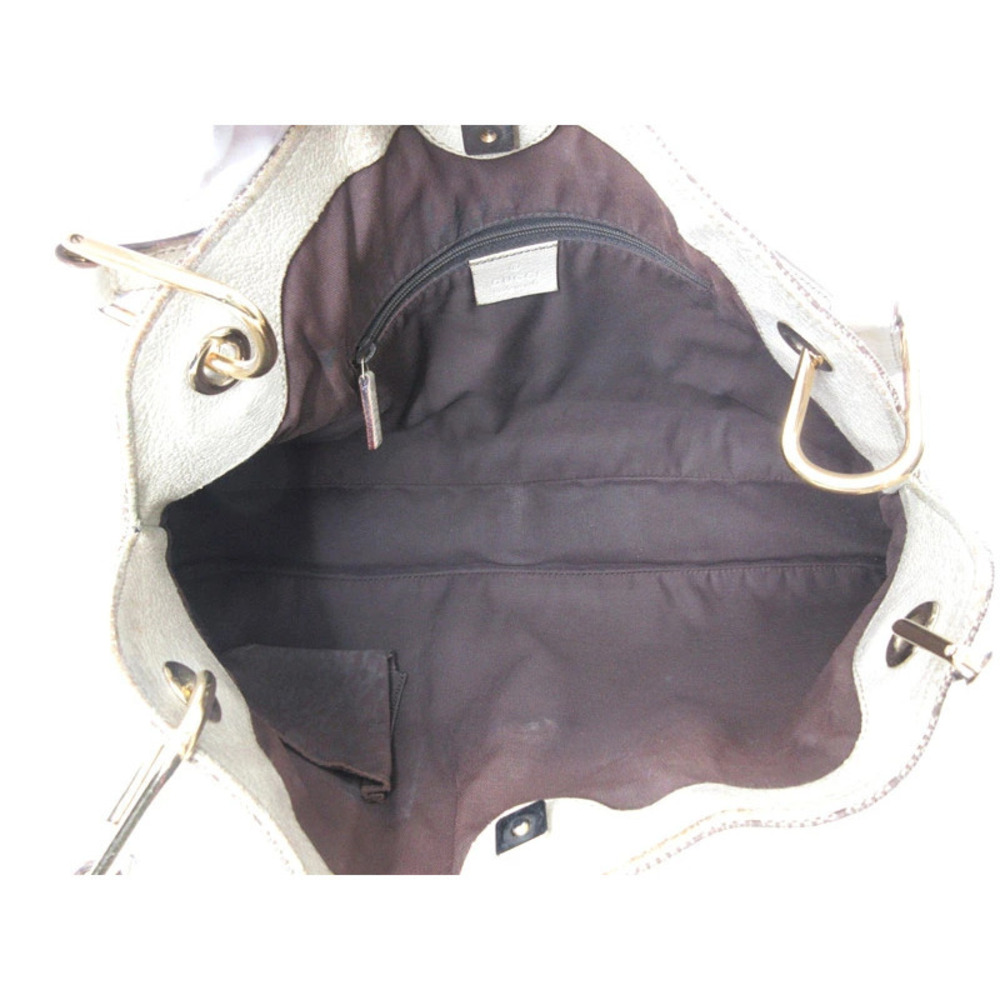GUCCI Shoulder Bag GG Canvas Leather Beige Brown - Picture 4 of 5